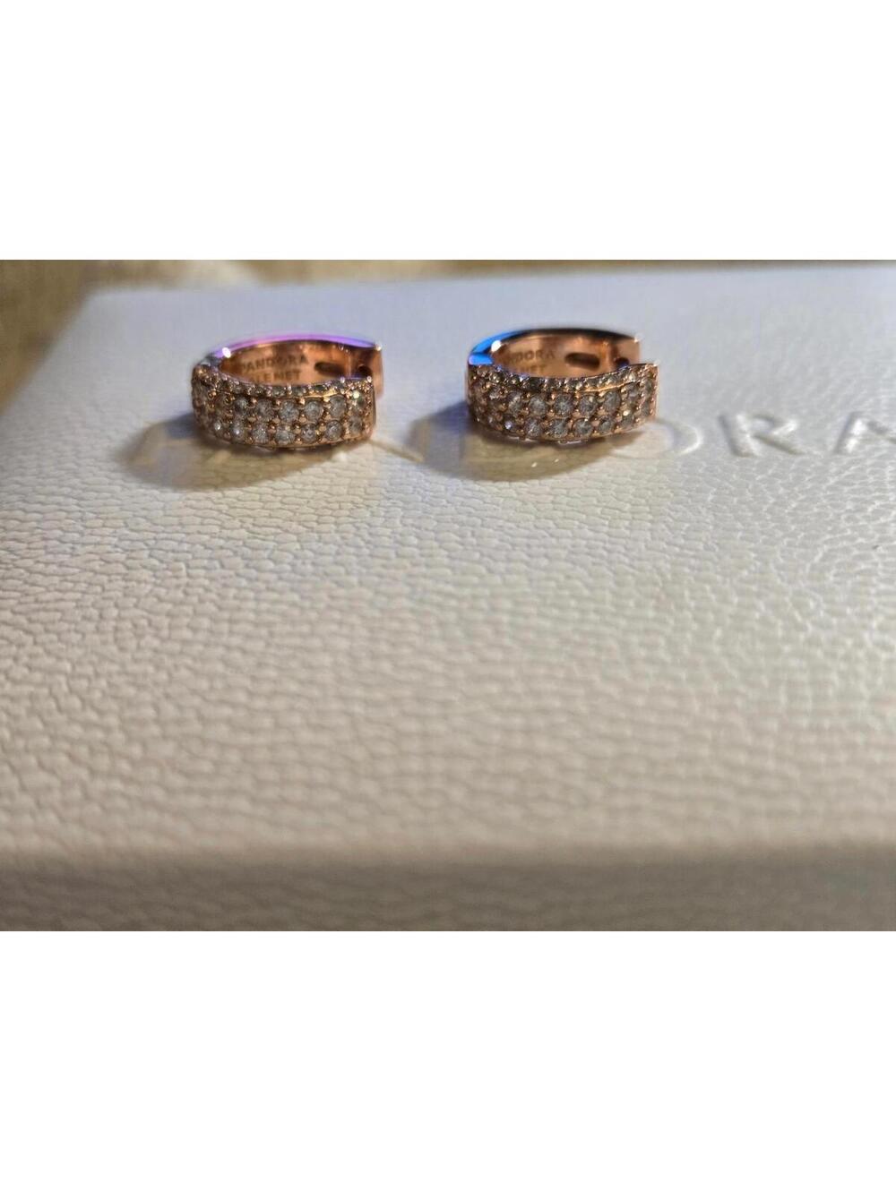 Pandora Rose Gold Pave Hoop Earrings